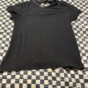 St. John Black Top with Rhinestone Detail